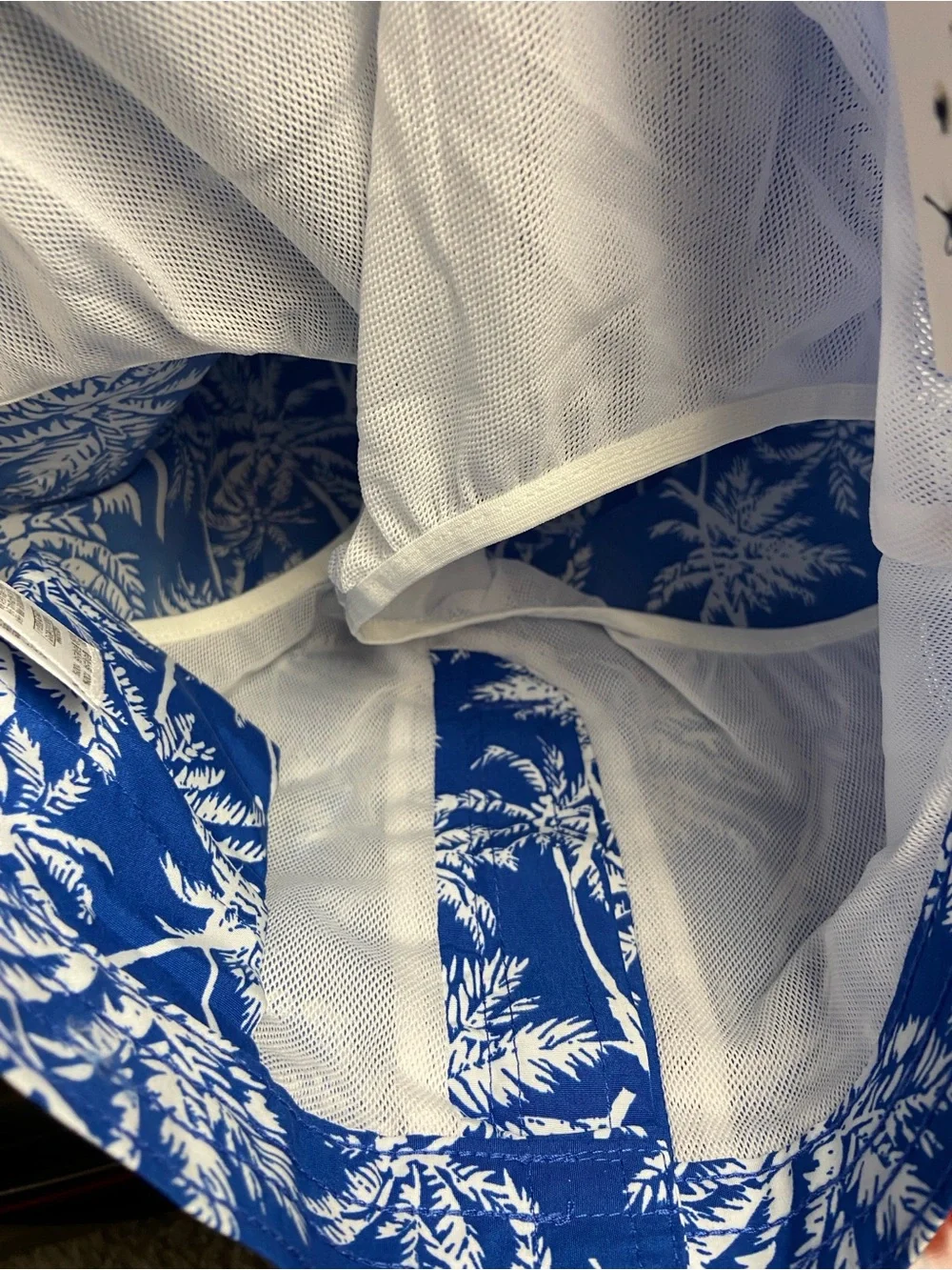 NWT Brooks Brothers Blue Palm Trees Lined‎ Swim Trunks Pockets Boys sz 12